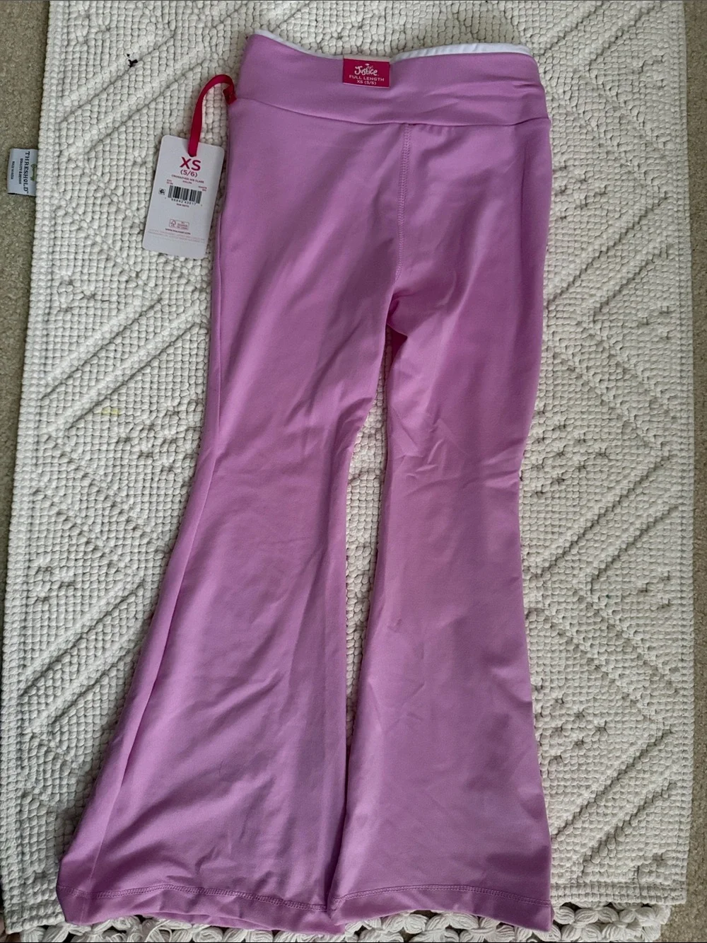 Justice Pink Flare Leggings with Crossover Waistband Girls 5/6